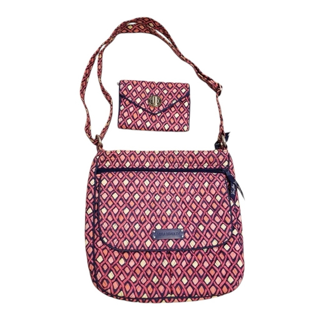 Vera Bradley Katalina Pink Diamonds Mailbag and Wallet